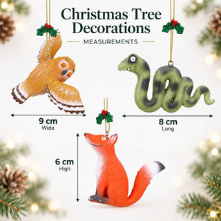 Set Of 3 Gruffalo Christmas Tree Decorations, Owl, Fox and Snake, Gisela Graham