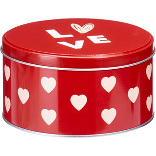 Set of 3 Heart Nesting Tins, Round Valentine Stacking Kitchen Storage Tins