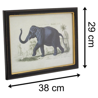 Set Of 3 Jungle Safari Animal Pictures For Walls | 3 Piece Zebra Elephant Giraffe Wall Art Framed Animal Prints | Pack Of Three Animal Framed Wall Art