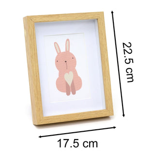 Set of 3 Kids Framed Animal Pictures Children's 3 Piece Animal Wall Art - 22x17cm