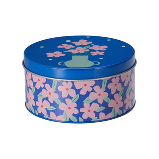 Set of 3 Retro Floral Storage Tins with Lids, 3 - piece Nesting Kitchen Tins