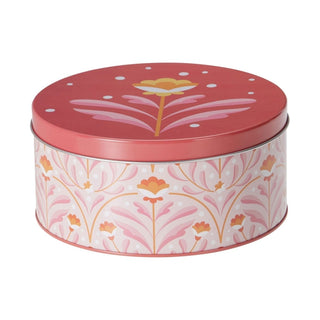 Set of 3 Retro Floral Storage Tins with Lids, 3 - piece Nesting Kitchen Tins