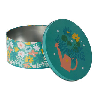 Set of 3 Retro Floral Storage Tins with Lids, 3 - piece Nesting Kitchen Tins