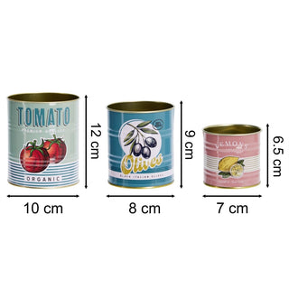 Set of 3 Retro - Style Storage Tins | 3 - piece Vintage Replica Food Cans