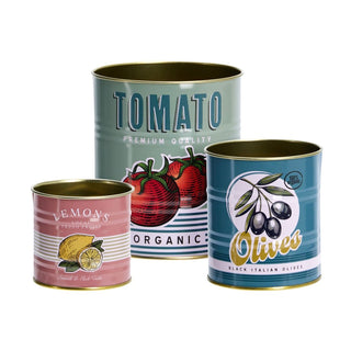 Set of 3 Retro - Style Storage Tins | 3 - piece Vintage Replica Food Cans