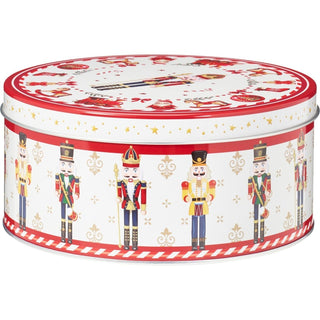 Set of 3 Traditional Christmas Storage Tins | 3 - piece Round Kitchen Nesting Tins