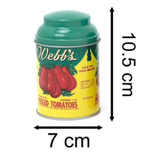 Set of 3 Vintage Style Mini Tins | Retro Metal Tomato Storage Jars - 10cm