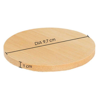 Set of 4 Bamboo Coasters | 4 - piece Wooden Drink Mats for Kitchen & Dining - 10cm