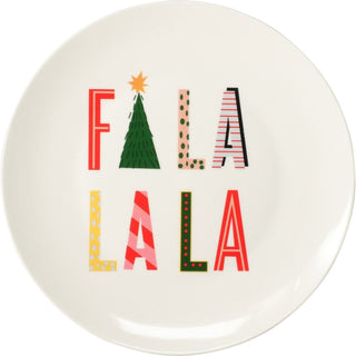 Set of 4 Christmas Ceramic Plates | Fun Festive Design for Snacks, Desserts & Santa’s Treats | Bright Christmas Tableware - 20cm