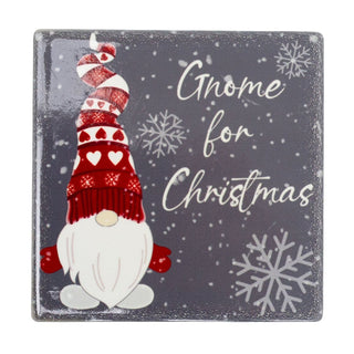 Set of 4 Fun Christmas Gonk Coasters | Square Ceramic Drinks Coasters - 10cm
