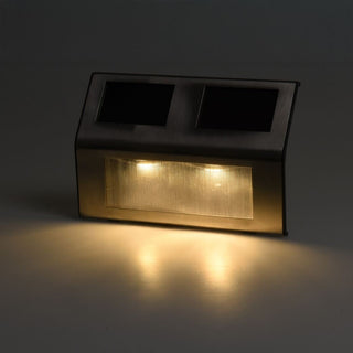Set of 4 Garden Solar Lights | Stainless Steel Garden Wall Fence Decking Lights