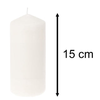 Set of 4 Large Ivory Pillar Candles, 7x15cm Unscented White Decorative Candles