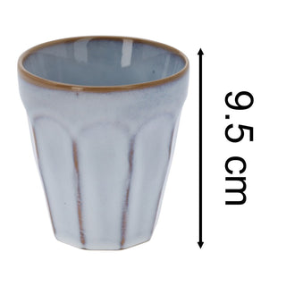 Set of 4 Reactive Glaze Tumbler Mugs, 250ml Multi Colour Stoneware Coffee Cups