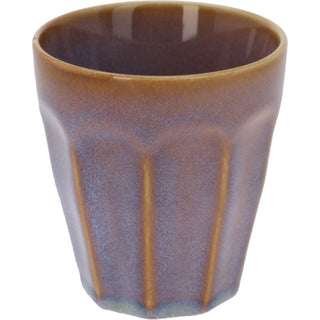 Set of 4 Reactive Glaze Tumbler Mugs, 250ml Multi Colour Stoneware Coffee Cups