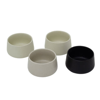 Set of 4 Stoneware Tapas Bowls | 4 - piece Conical Snack and Dip Serving Dishes