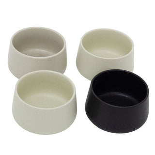 Set of 4 Stoneware Tapas Bowls | 4 - piece Conical Snack and Dip Serving Dishes