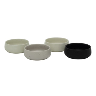 Set of 4 Stoneware Tapas Bowls | 4 - piece Small Snack and Dip Serving Dishes