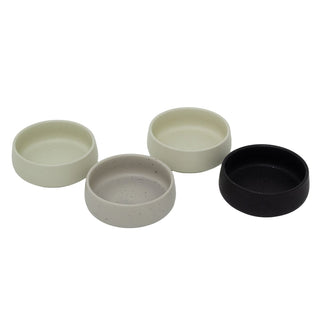 Set of 4 Stoneware Tapas Bowls | 4 - piece Small Snack and Dip Serving Dishes