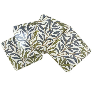 Set of 4 William Morris Willow Bough Coasters, Drinks Coasters - 10.5cm