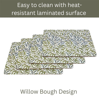 Set of 4 William Morris Willow Bough Placemats, Table Place Mats - 29cm
