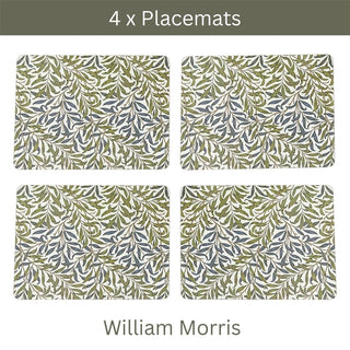 Set of 4 William Morris Willow Bough Placemats, Table Place Mats - 29cm