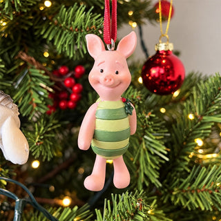 Set Of 4 Winnie The Pooh Christmas Tree Decorations, Resin Gisela Graham