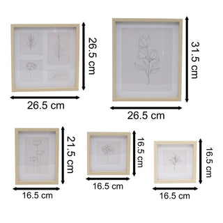 Set of 5 Gallery Photo Frames | Wooden Multi - Size Picture Frame Collection