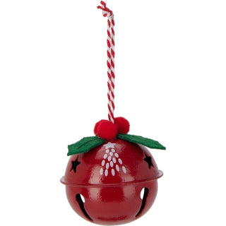 Set of 6 Baubles Festive Jingle Bells | Christmas Tree Hanging Ornaments - 4cm