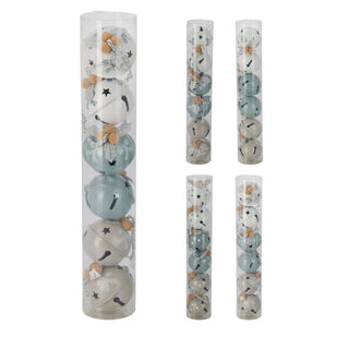 Set of 6 Baubles Pastel Jingle Bells | Christmas Tree Hanging Ornaments - 4cm