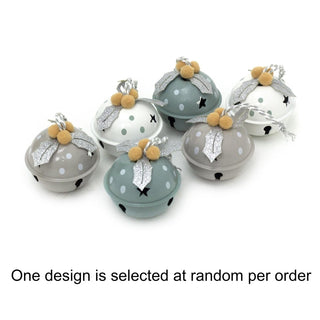 Set of 6 Baubles Pastel Jingle Bells | Christmas Tree Hanging Ornaments - 4cm