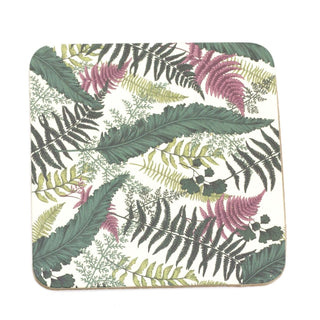 Set of 6 Fernology Coasters | Fern Design Drinks Coaster Set | Cup Mug Drinks Mats Coaster 10cm