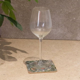 Set of 6 Mushroom Coasters | 6 Piece Forest Fungi Cork Backed Drink Mats - 10cm