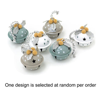 Set of 6 Small Pastel Jingle Bells | Christmas Tree Hanging Ornaments - 4cm