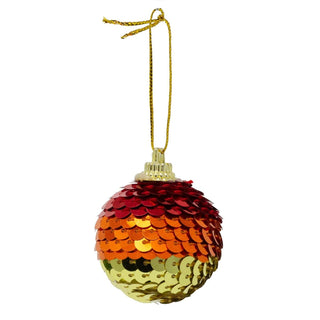 Set of 8 Sequin Rainbow Christmas Baubles | Multicoloured Tree Decorations - 4cm