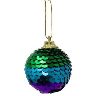 Set of 8 Sequin Rainbow Christmas Baubles | Multicoloured Tree Decorations - 4cm
