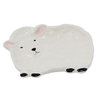 Sheep Spoon Rest, 11.5cm Ceramic Kitchen Utensil Holder Dish, Spoon Holder
