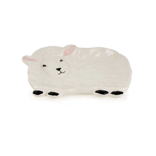Sheep Spoon Rest, 11.5cm Ceramic Kitchen Utensil Holder Dish, Spoon Holder