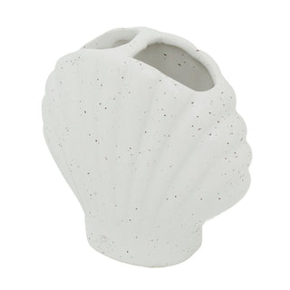 Shell Toothbrush Holder, 11cm Ceramic Speckled Coastal Bathroom Stand