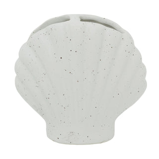 Shell Toothbrush Holder, 11cm Ceramic Speckled Coastal Bathroom Stand