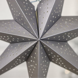 Silver Christmas Star | 7 - Pointed Silver Paper Hanging Decoration - 45cm