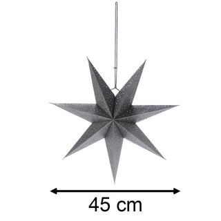 Silver Christmas Star | 7 - Pointed Silver Paper Hanging Decoration - 45cm