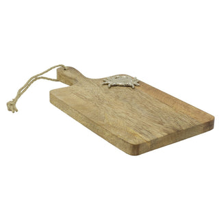 Silver Crab Mango Wood Mini Chopping Board, Nautical Wooden Serving Platter