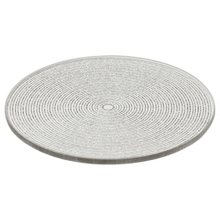 Silver Glitter Candle Coaster, 10cm Glass Candle Plate for Pillar Candles
