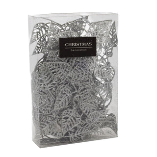 Silver Leaf Christmas Garland | Artificial Vine for Christmas Tree - 180cm