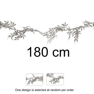 Silver Leaf Christmas Garland | Artificial Vine for Christmas Tree - 180cm