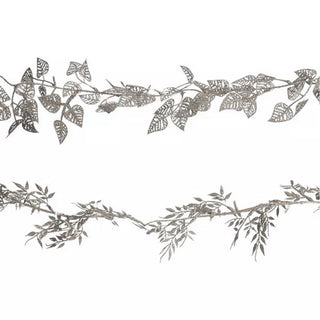Silver Leaf Christmas Garland | Artificial Vine for Christmas Tree - 180cm