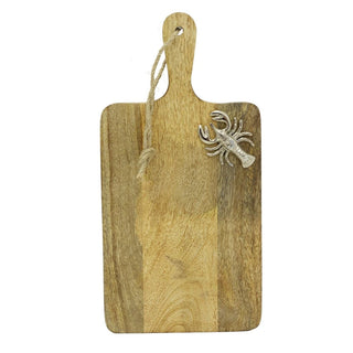 Silver Lobster Mango Wood Mini Chopping Board, Nautical Wooden Serving Platter