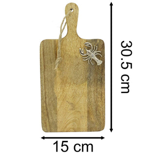 Silver Lobster Mango Wood Mini Chopping Board, Nautical Wooden Serving Platter