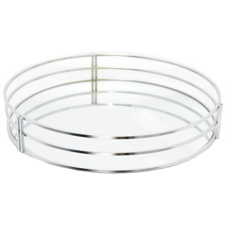 Silver Mirror Glass Metal Decorative Candle Plate Holder - Table Centrepiece Tealight Tray Perfume Display