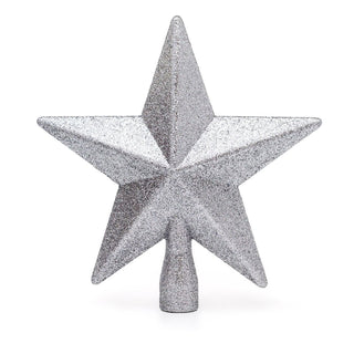 Silver Star Christmas Tree Topper | Sparkling Silver Christmas Tree Topper